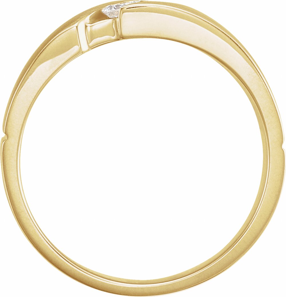 14K Yellow Gold 1/5 CTW Natural Diamond 3-Stone Band Size 9.75