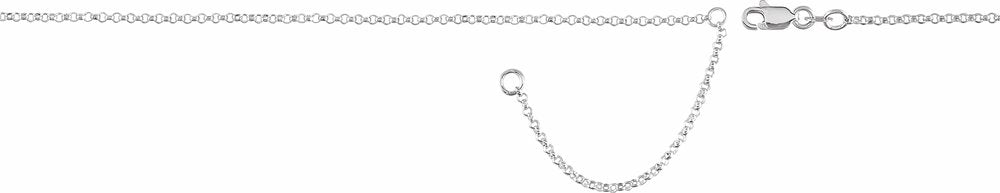 Sterling Silver 1.5 mm Adjustable Hollow Rolo 18-20" Chain