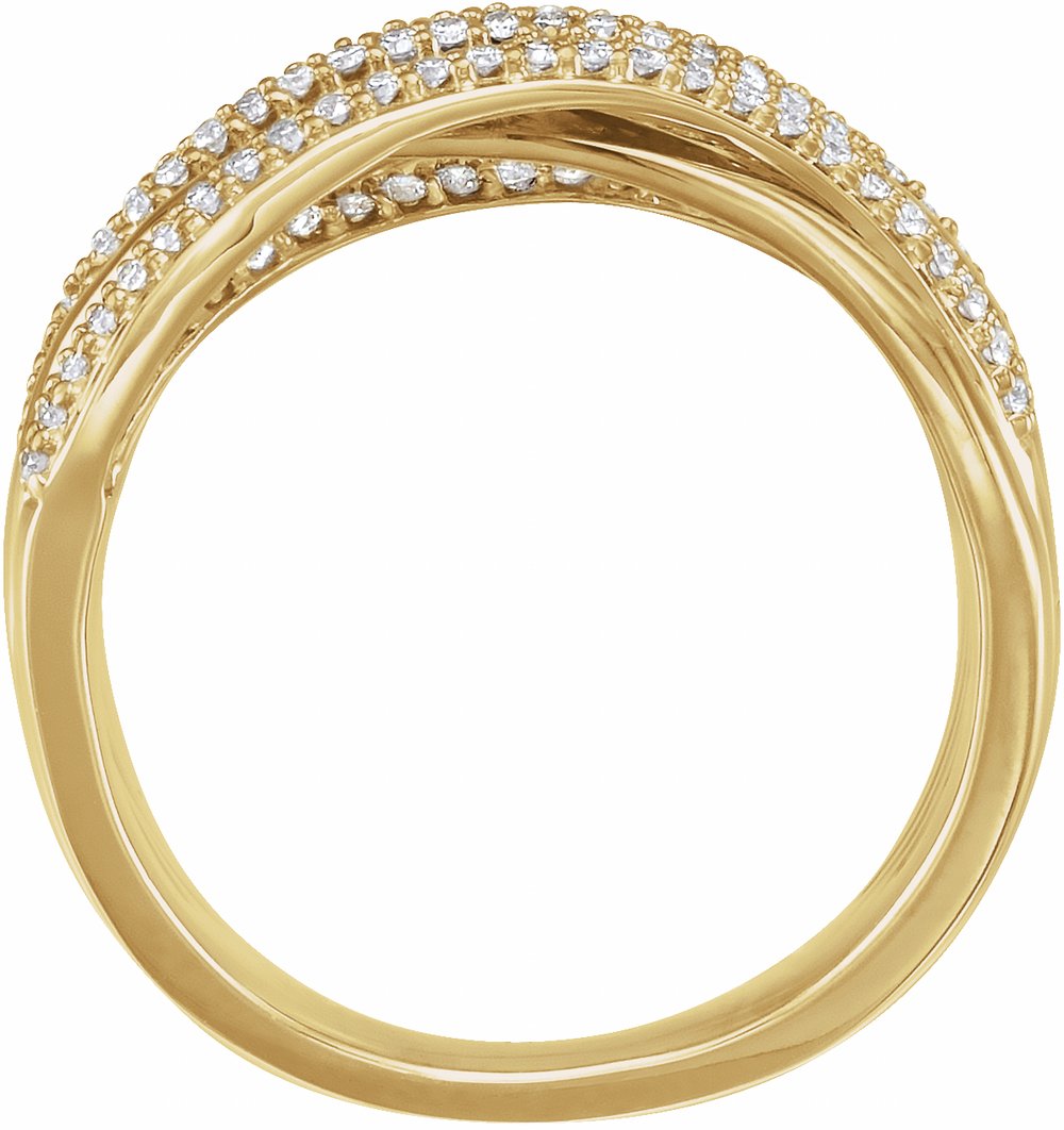 14K Yellow Gold 1/2 CTW Natural Diamond Criss-Cross Ring