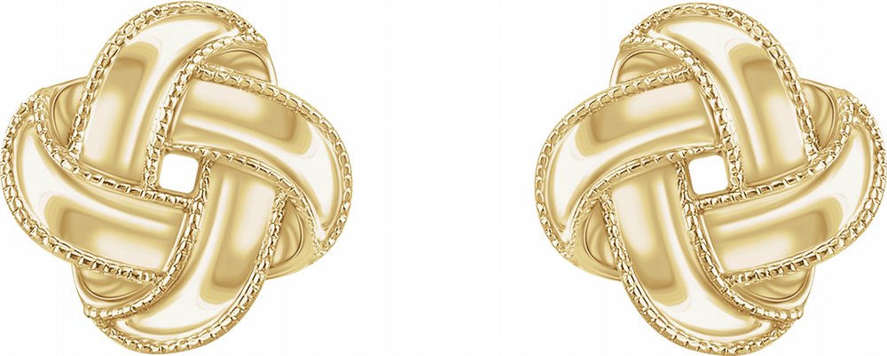 14K Yellow Knot Earrings