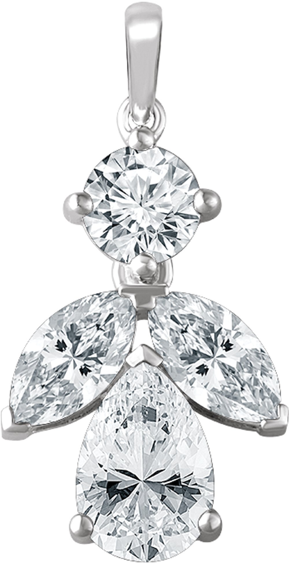 Sterling Silver Imitation White Cubic Zirconia Pendant