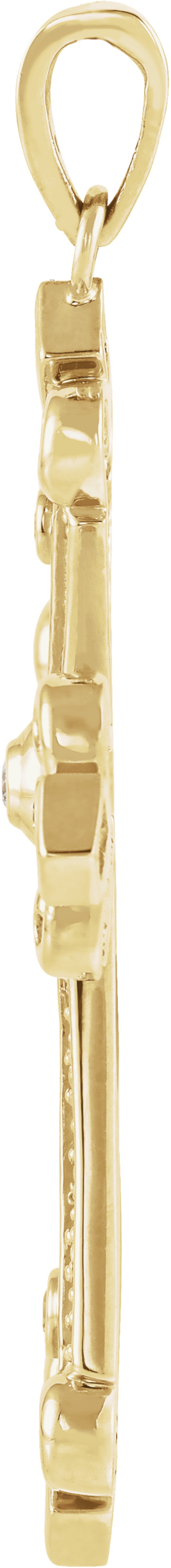 14K Yellow Gold 5/8 CTW Natural Diamond Cross Pendant