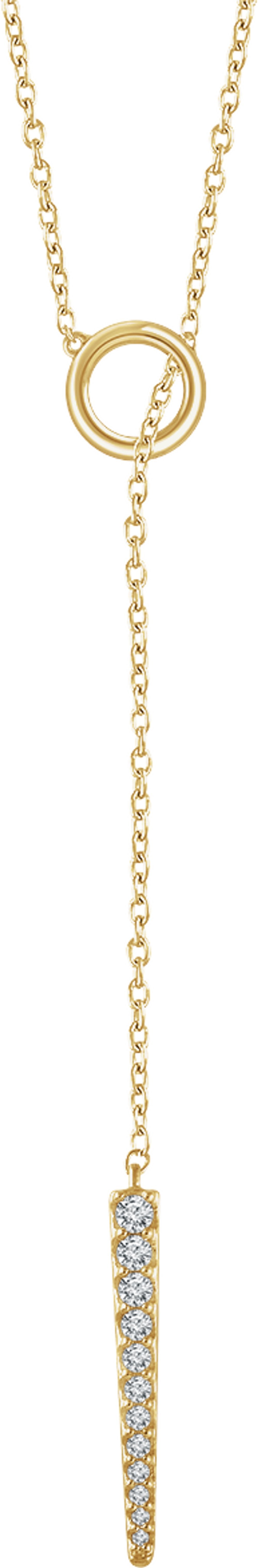 14K Yellow Gold 1/6 CTW Natural Diamond Circle & Bar 16-18" Y Necklace