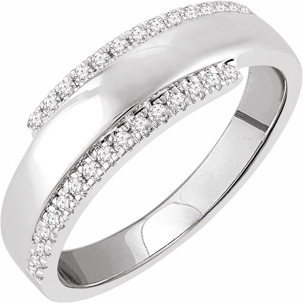 14K White Gold 1/5 CTW Natural Diamond Bypass Ring