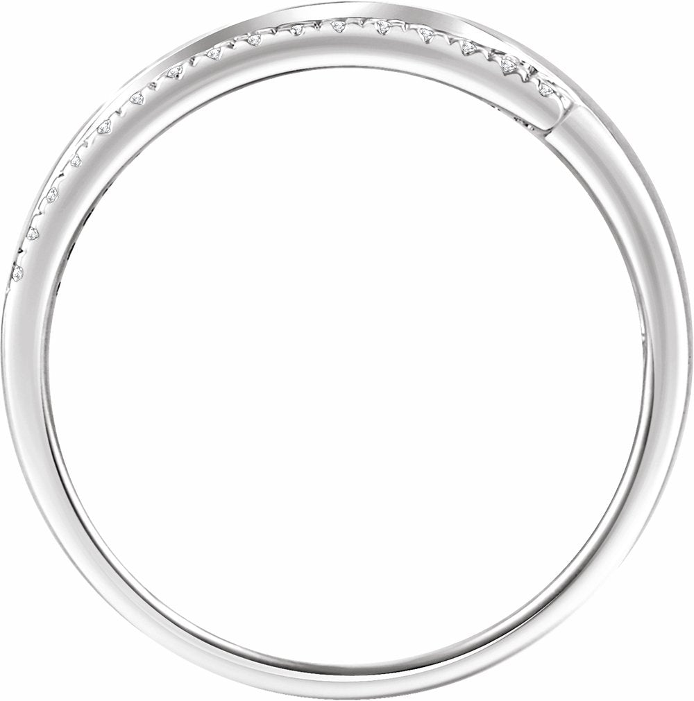 14K White Gold 1/5 CTW Natural Diamond Bypass Ring