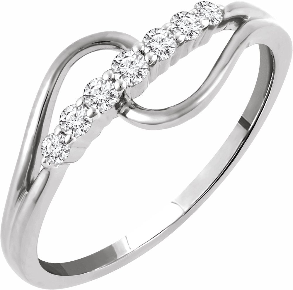 14K White 1/5 CTW Natural Diamond Ring