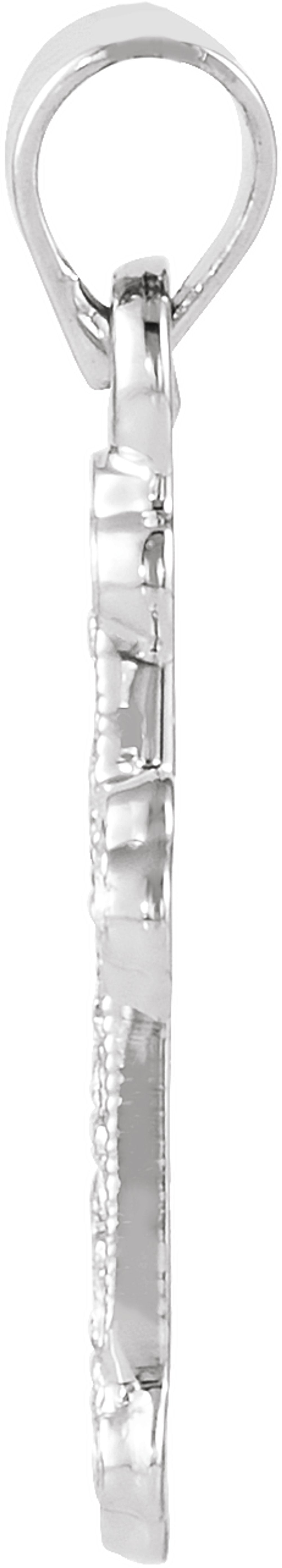 14K White 1/8 CTW Natural Diamond Cross Pendant