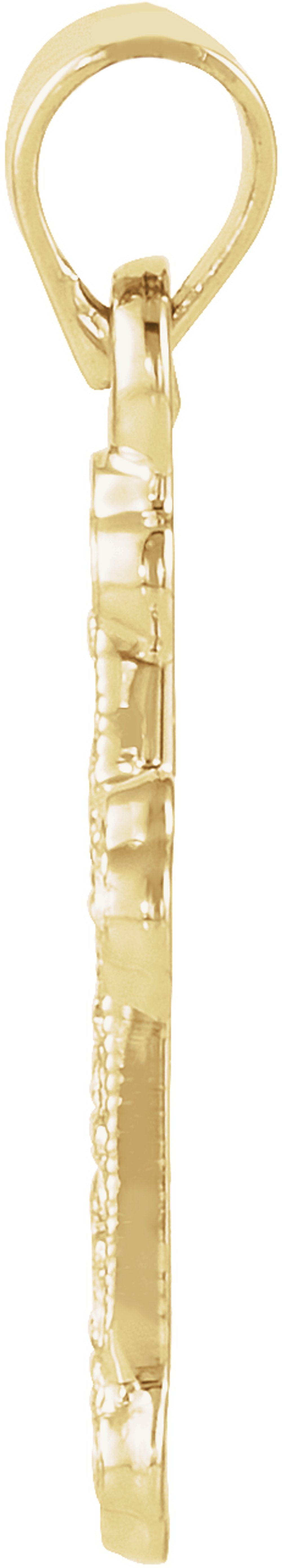 14K Yellow Gold 1/10 CTW Natural Diamond Cross Pendant