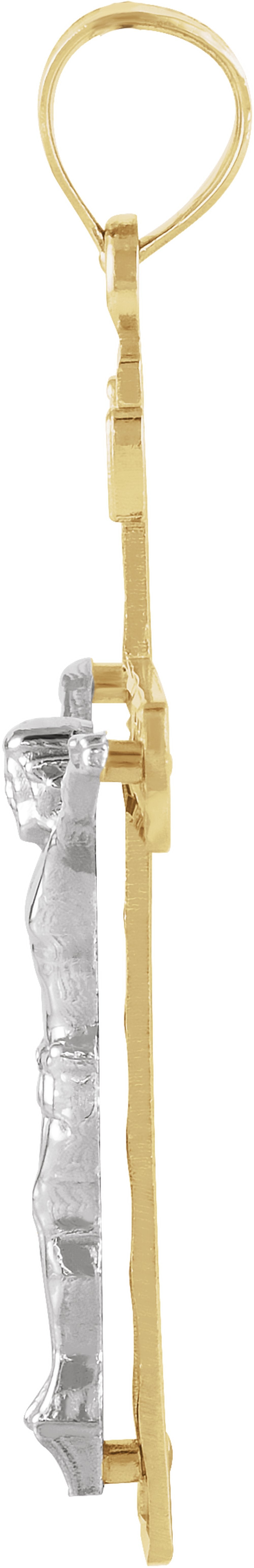 14K Yellow/White 31x19.75 mm Crucifix Pendant