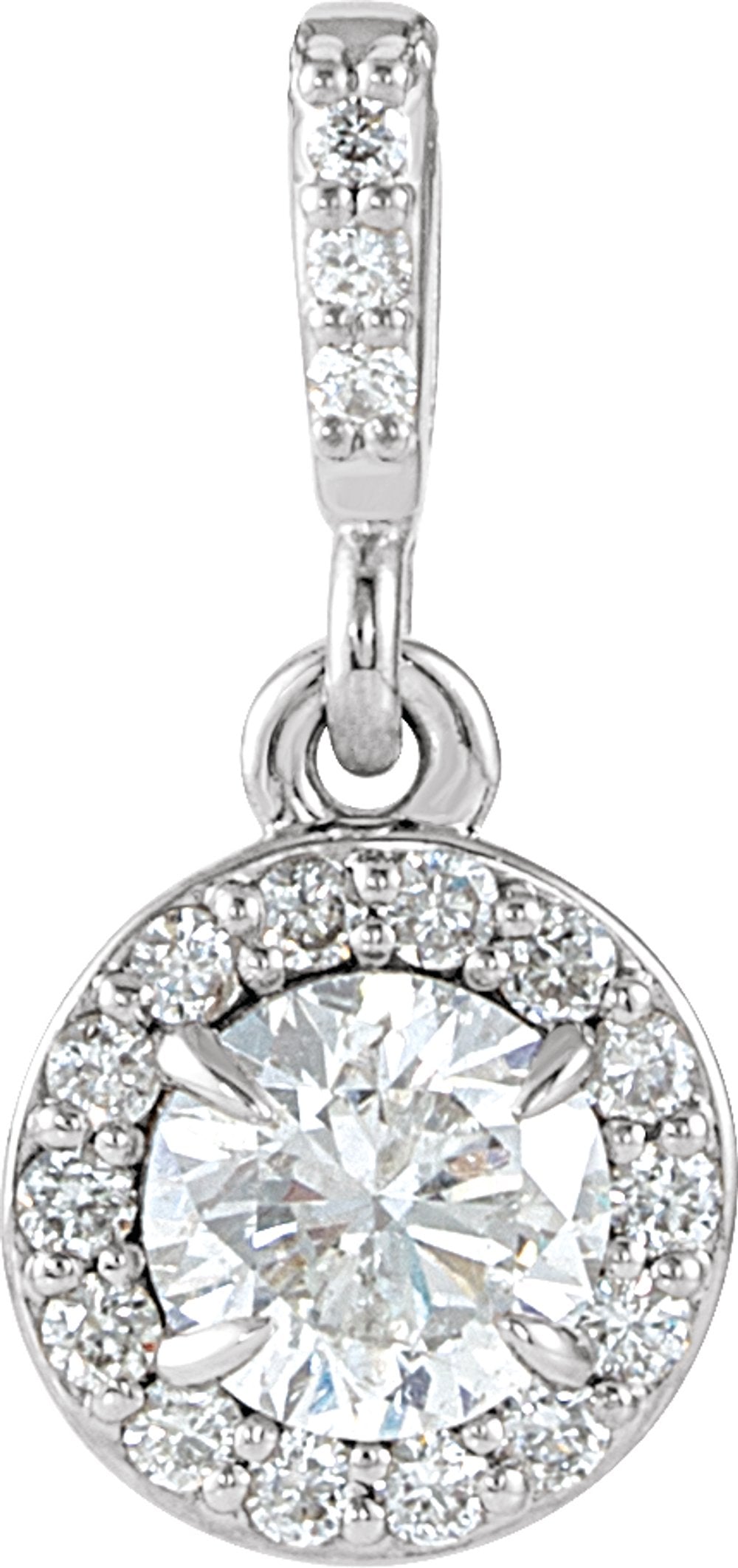 14K White Gold 3/8 CTW Lab-Grown Diamond Halo-Style Pendant