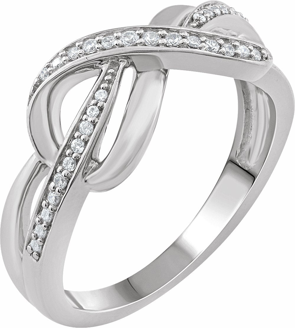 Sterling Silver 1/10 CTW Natural Diamond Infinity-Inspired Ring