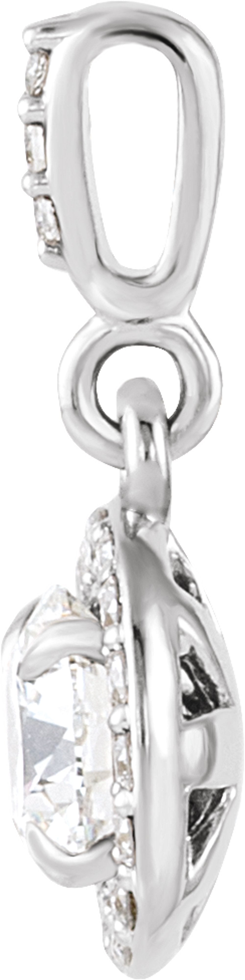 14K White Gold 3/8 CTW Lab-Grown Diamond Halo-Style Pendant