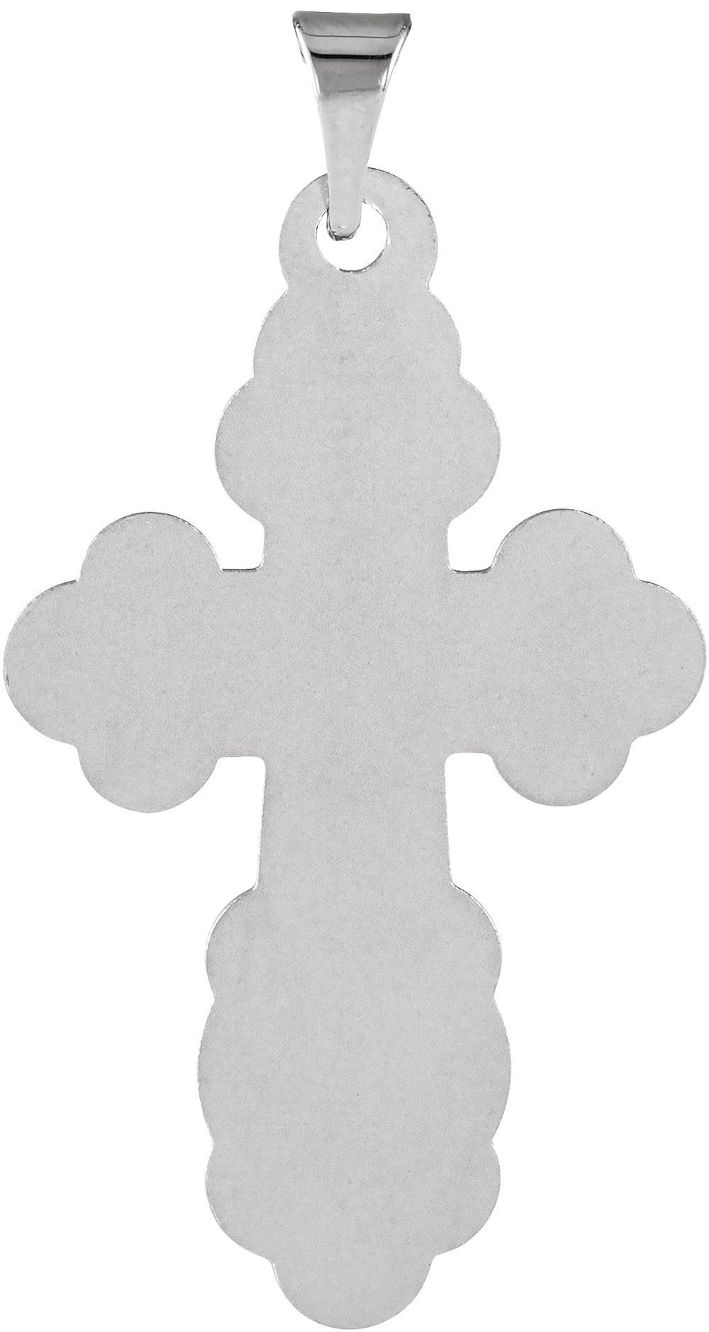 14K White 26x17 mm Orthodox Cross Pendant