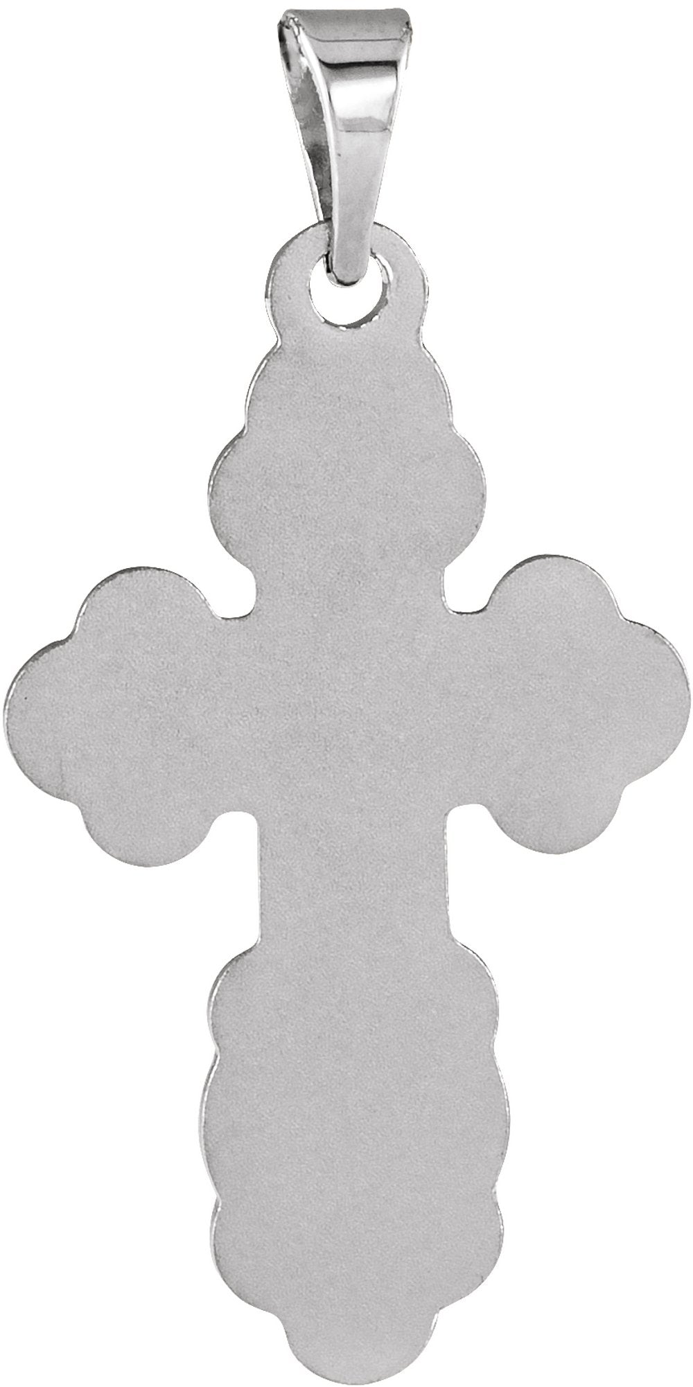 14K White Gold 19x13 mm Orthodox Cross Pendant
