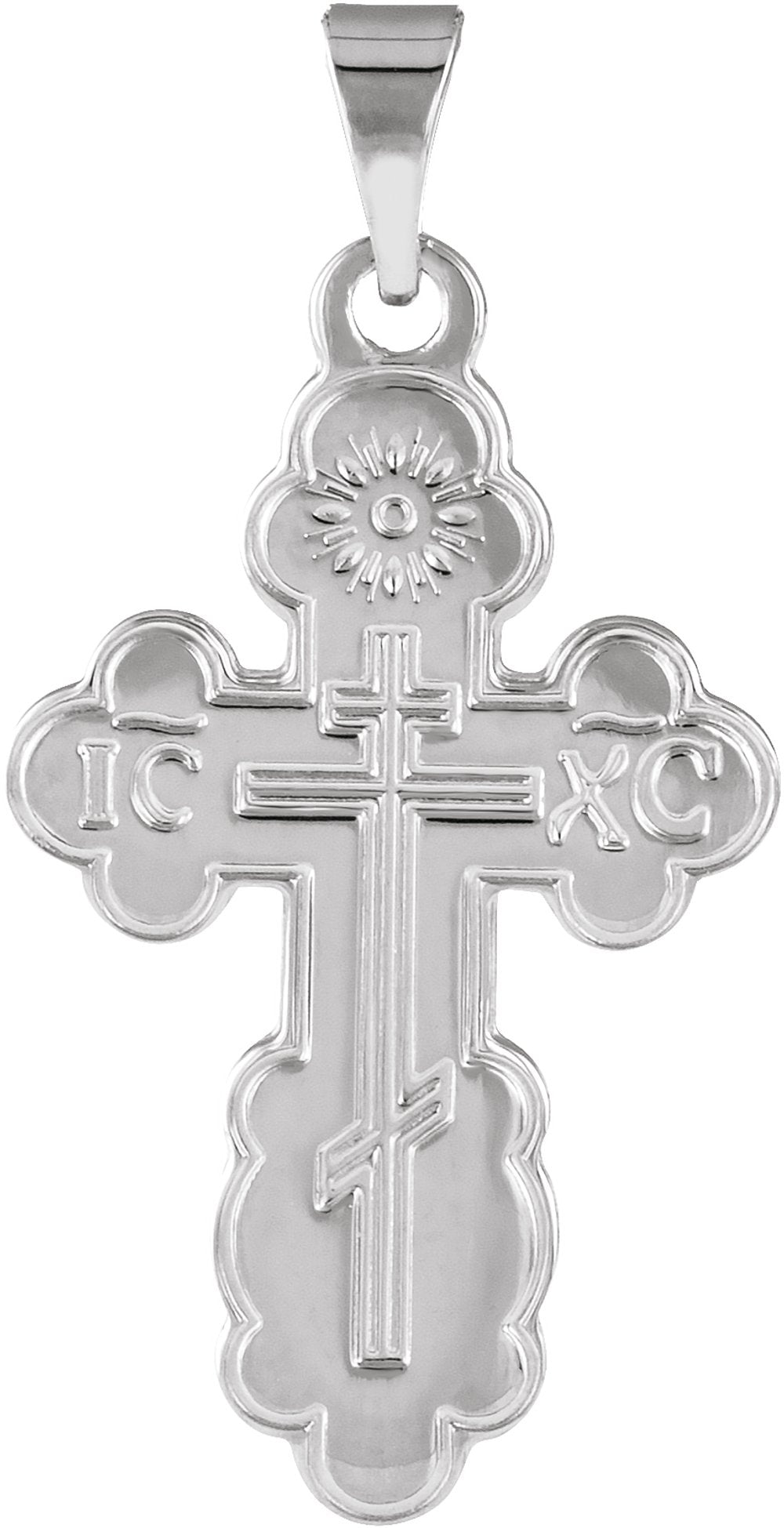 Sterling Silver 19x13 mm Orthodox Cross Pendant