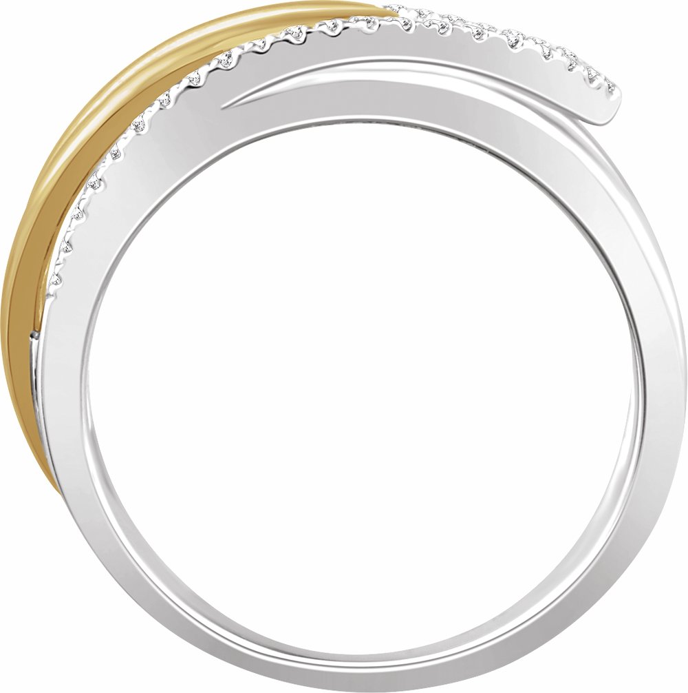 14K White/Yellow Gold 1/6 CTW Natural Diamond Negative Space Ring