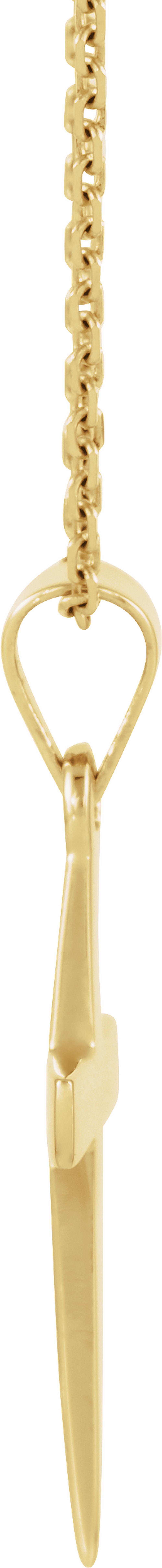 14K Yellow Gold Cross 18" Necklace