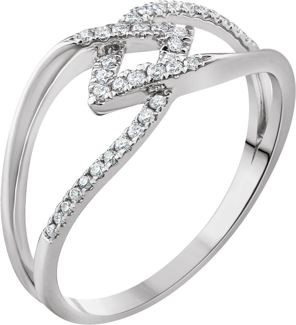 10K White 1/6 CTW Natural Diamond Negative Space Ring