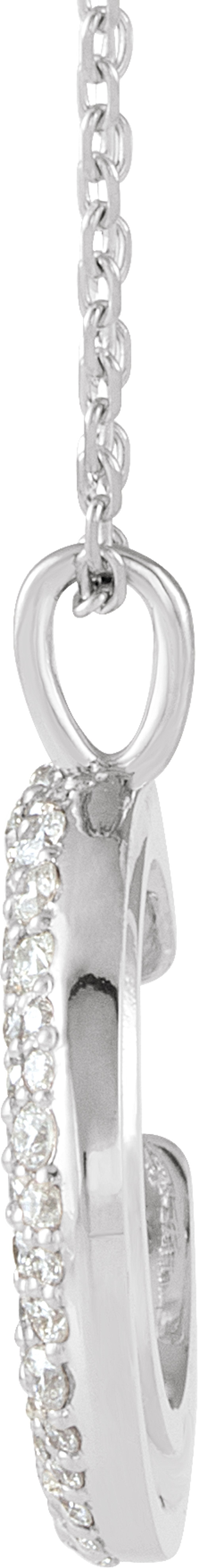 14K White Gold 1/3 CTW Natural Diamond Crescent Moon 16-18" Necklace