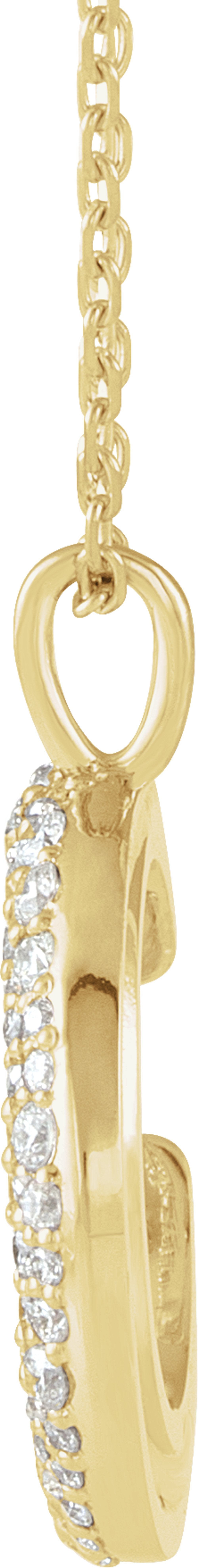 14K Yellow Gold 1/3 CTW Natural Diamond Crescent Moon 16-18" Necklace