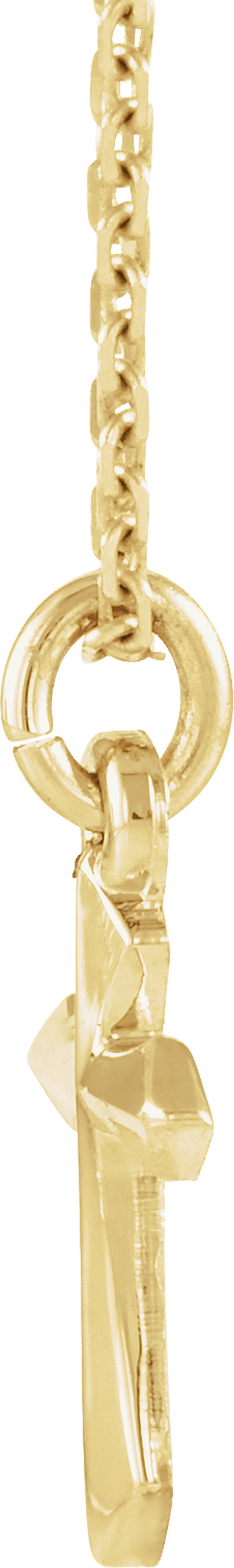 14K Yellow Gold Cross 18" Necklace