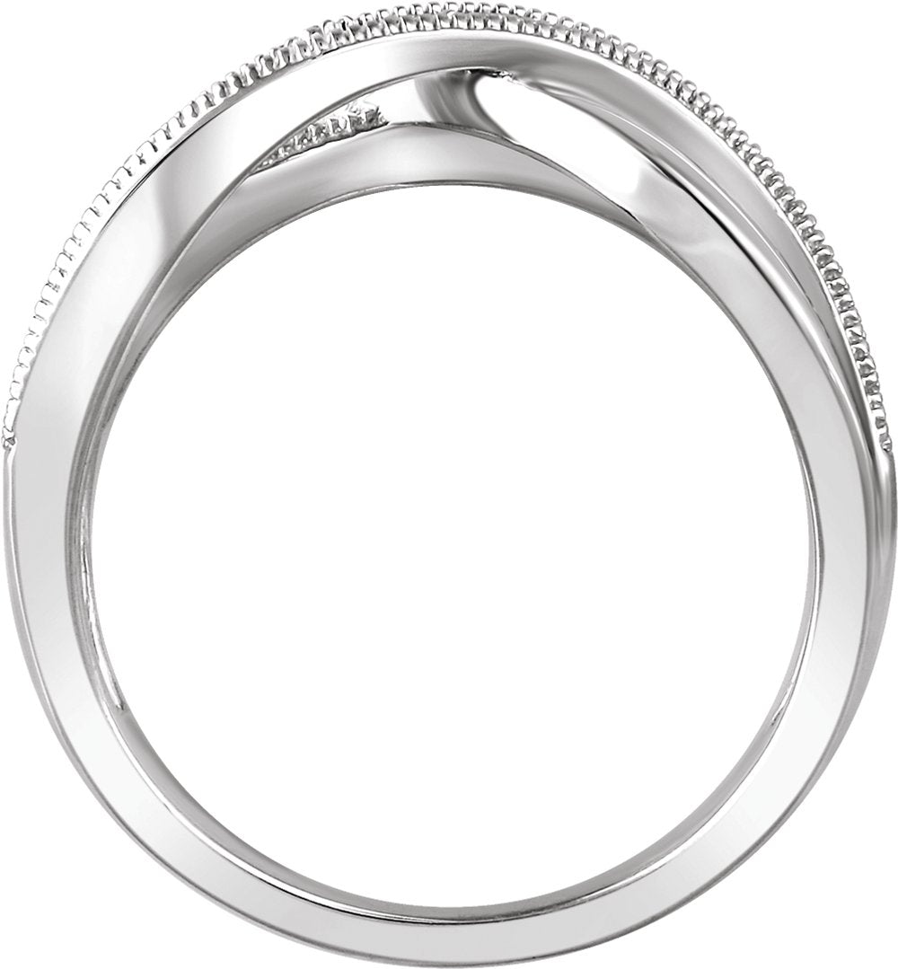 14K White Gold 1/4 CTW Natural Diamond Criss-Cross Ring