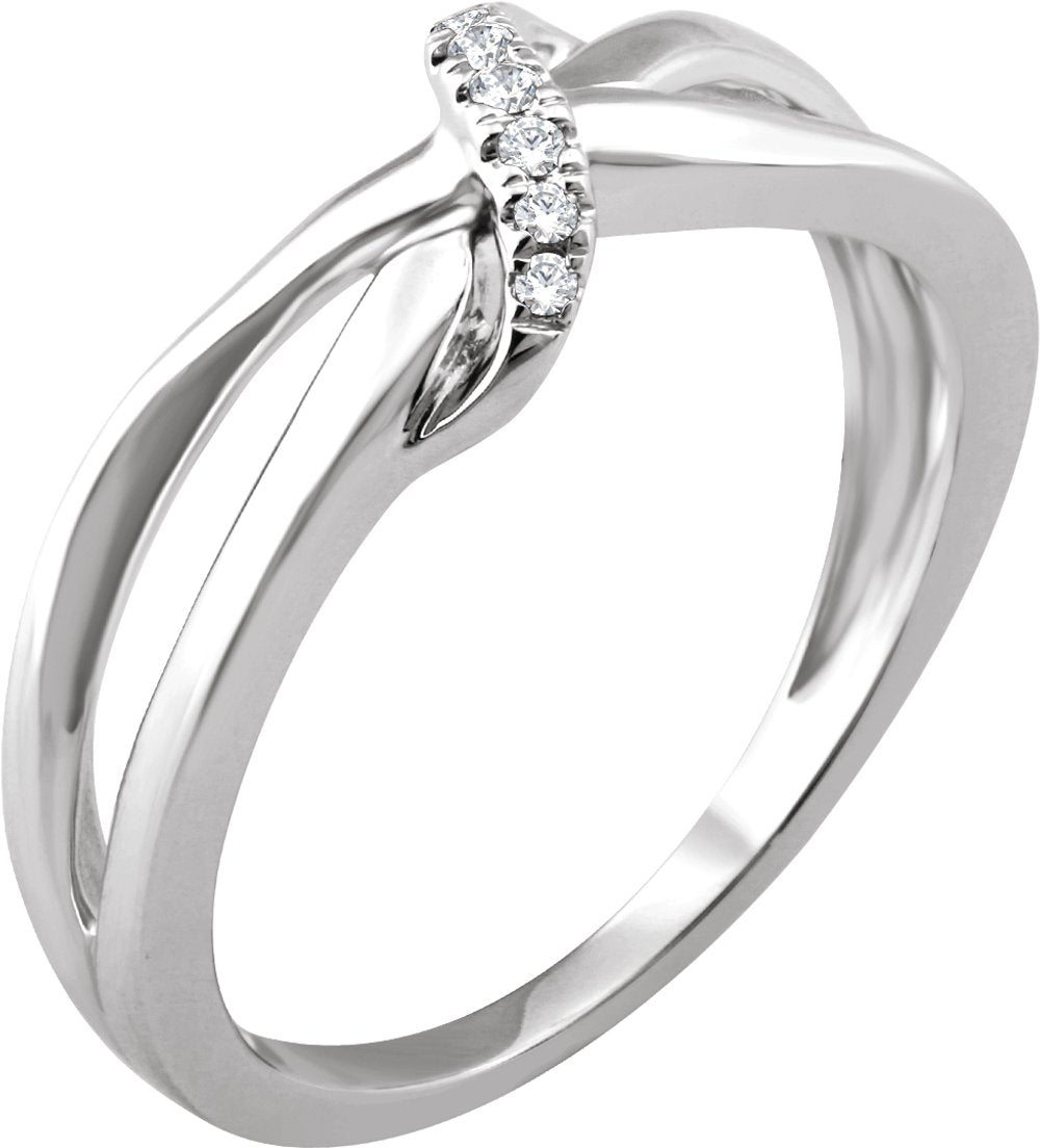 14K White Gold .05 CTW Natural Diamond Negative Space Ring