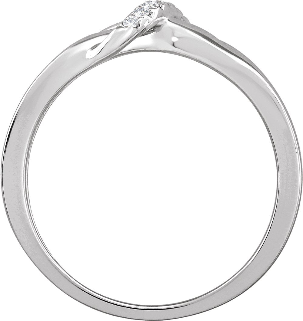 14K White Gold .05 CTW Natural Diamond Negative Space Ring