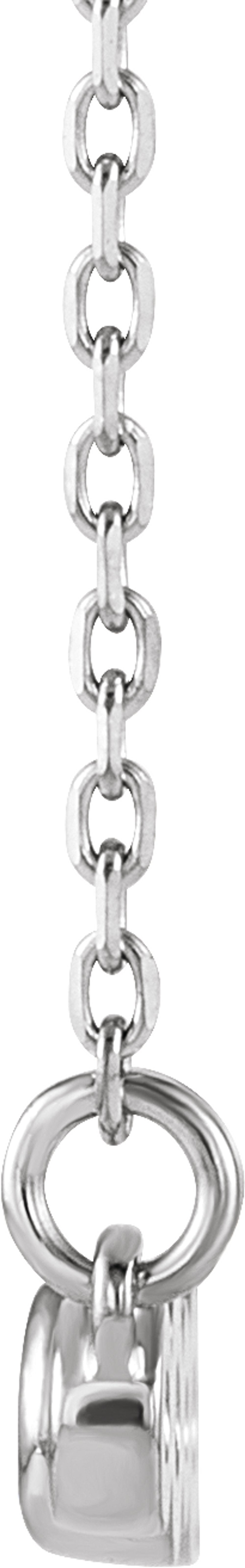 14K White Gold 1/5 CTW Natural Diamond Bezel-Set Bar 16-18" Necklace