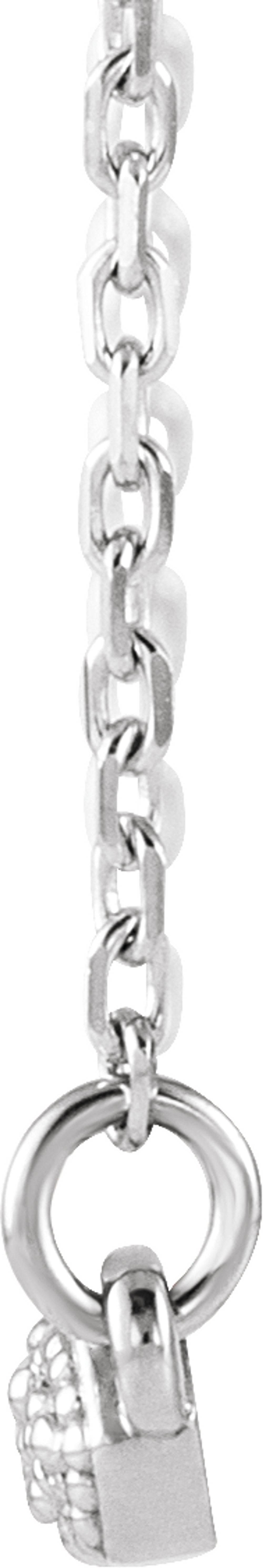 14K White 1/10 CTW Natural Diamond Milgrain Bar 16-18" Necklace