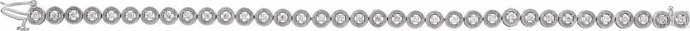 14K White Gold 1 CTW Natural Diamond 7" Bracelet