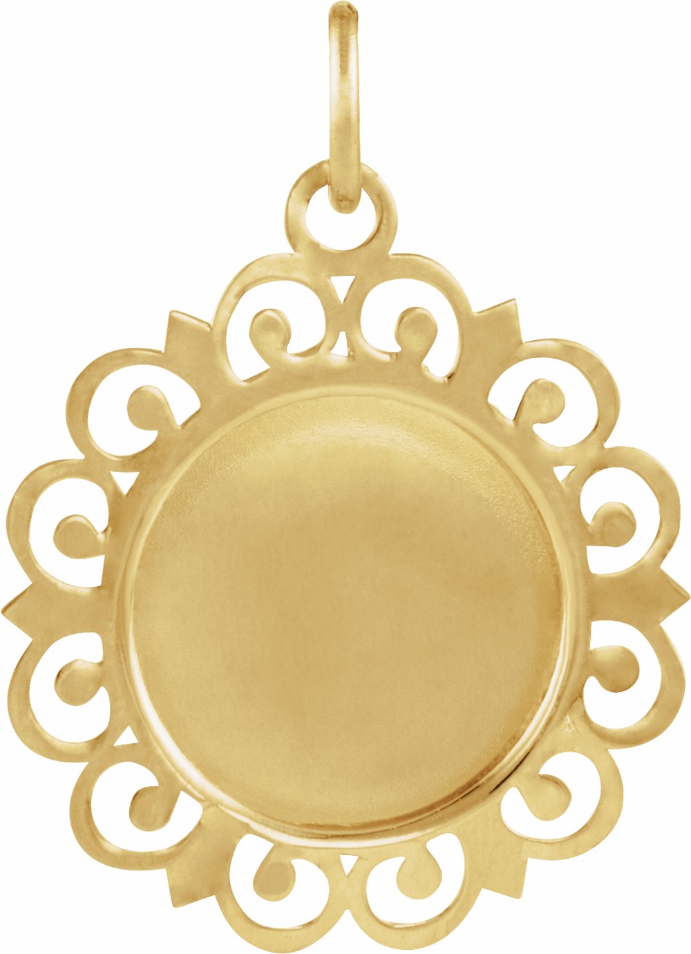 14K Yellow 18 mm Round St. Elizabeth Seton Medal