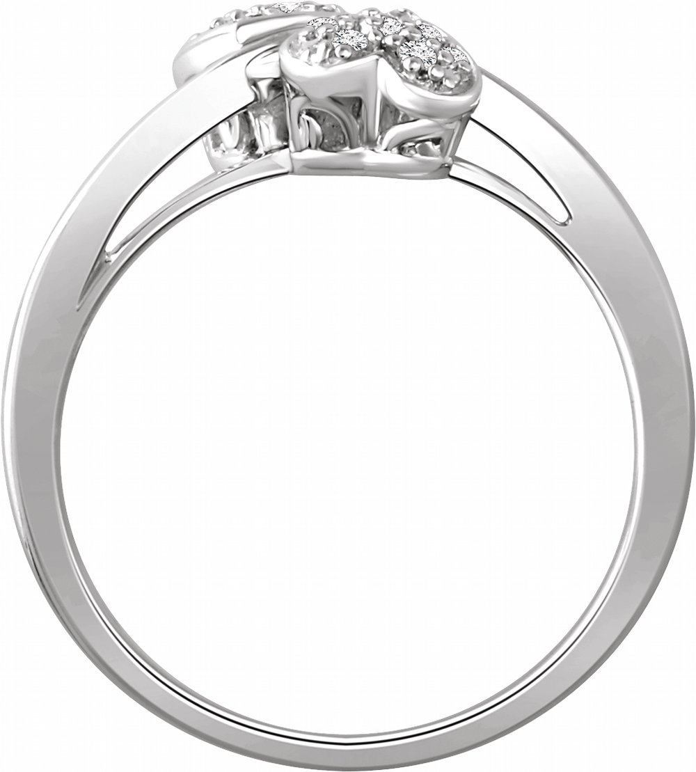 10K White Gold 1/10 CTW Natural Diamond Heart Promise Ring