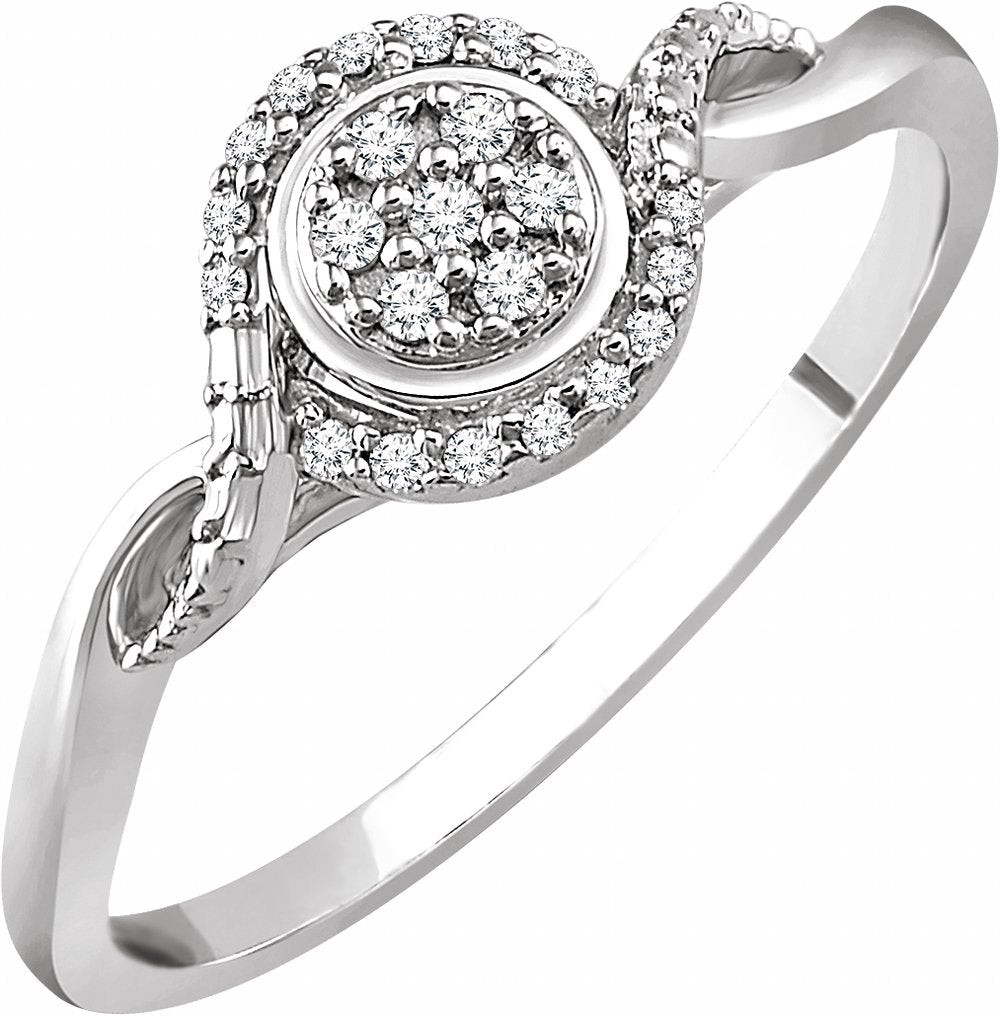 10K White 1/10 CTW Natural Diamond Promise Ring