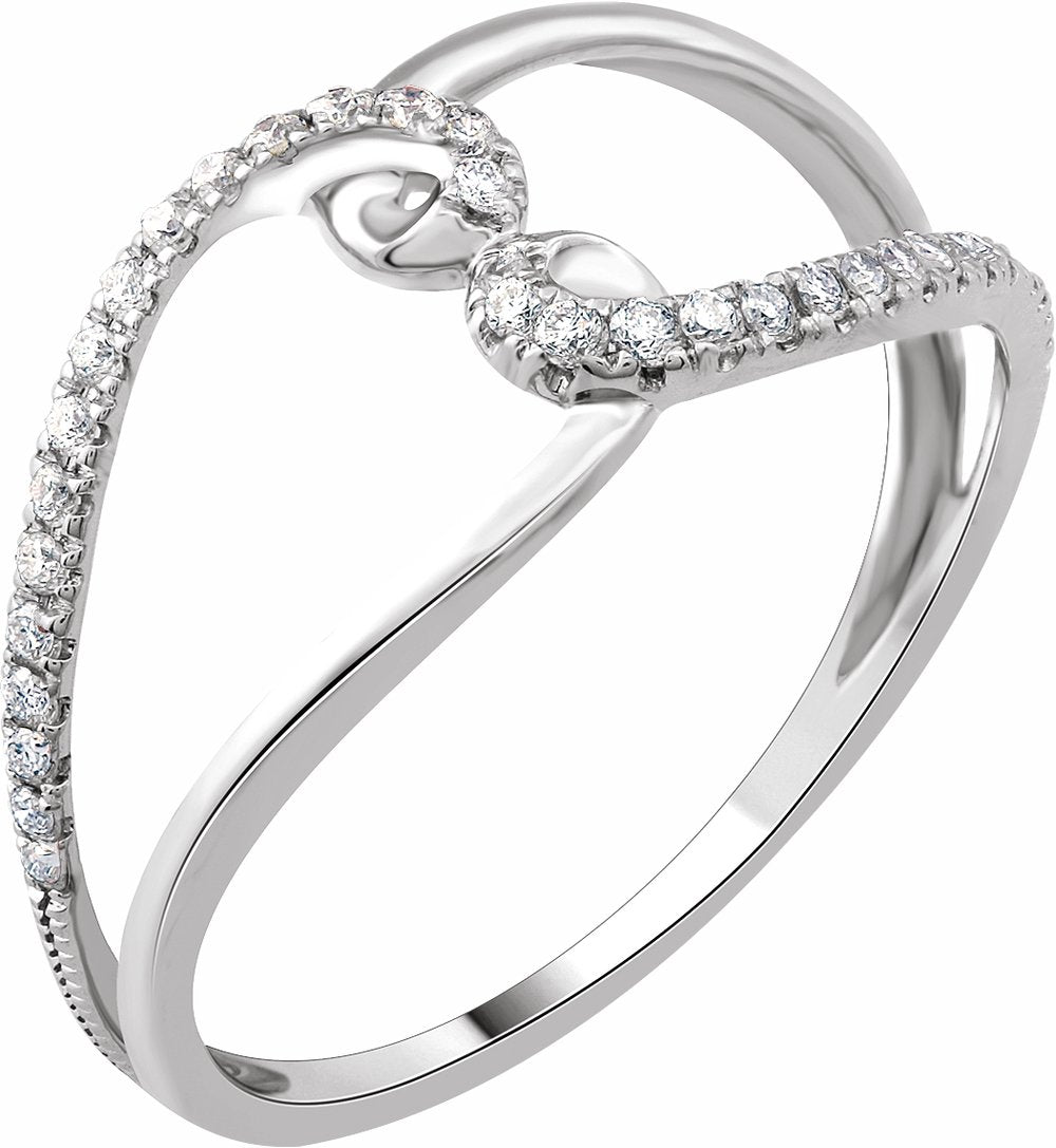 14K White Gold 1/8 CTW Natural Diamond Negative Space Ring