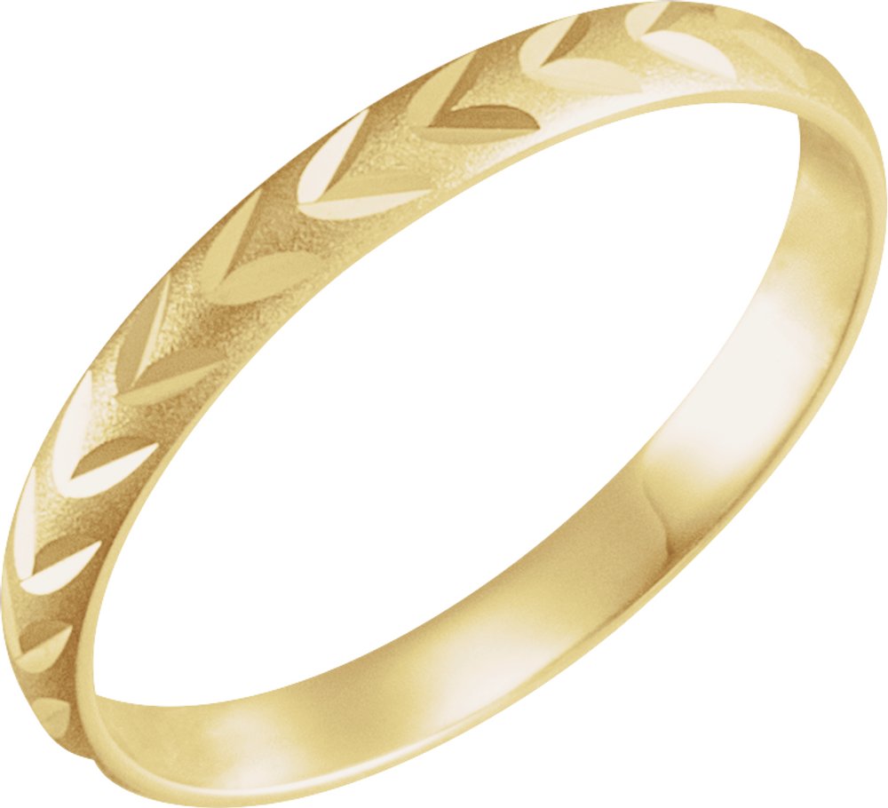 14K Yellow Youth Diamond-Cut Ring Size 2