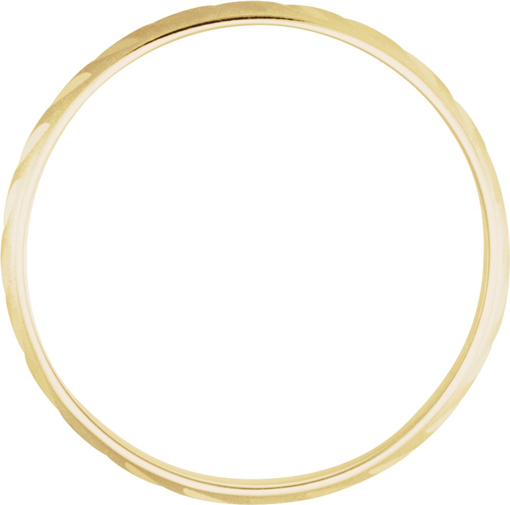 14K Yellow Youth Diamond-Cut Ring Size 2