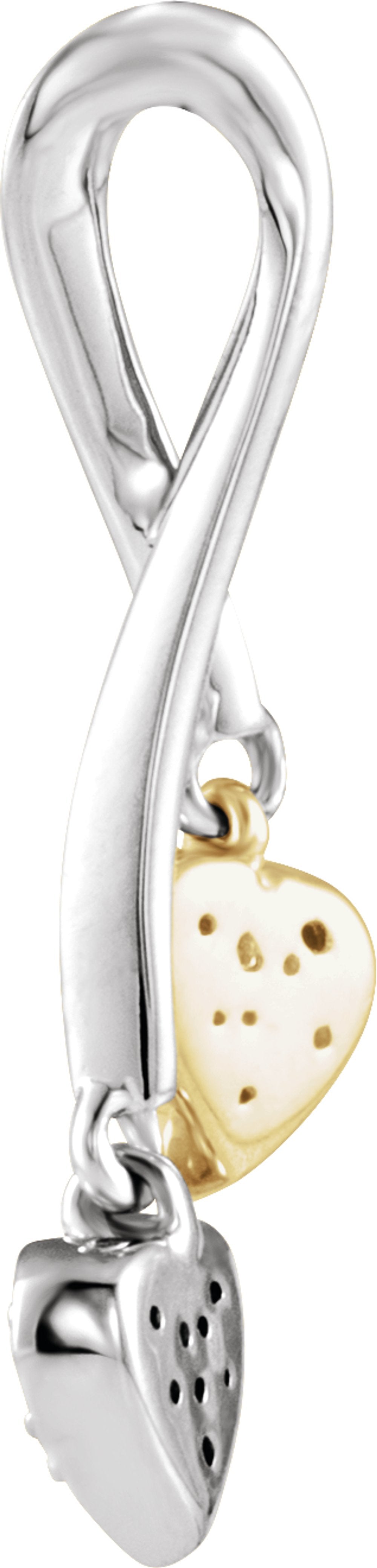 14K White/Yellow .08 CTW Natural Diamond Double Heart Pendant