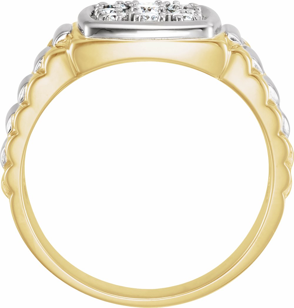 14K Yellow/White Gold 3/8 CTW Natural Diamond Ring