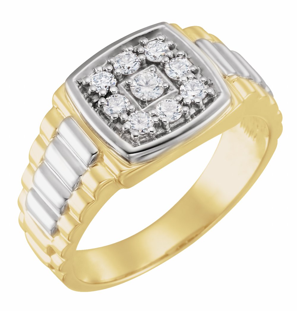 14K Yellow/White Gold 3/8 CTW Natural Diamond Ring