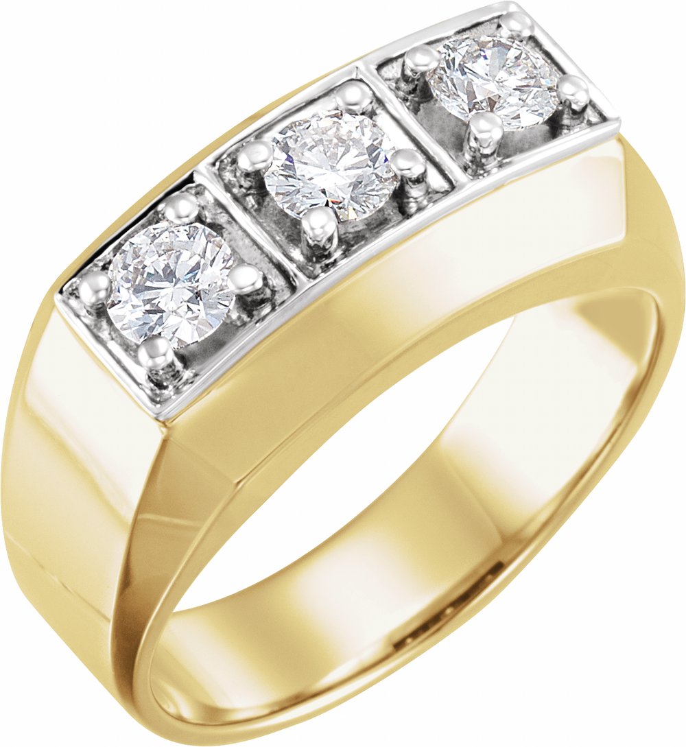14K Yellow/White Gold 9/10 CTW Natural Diamond Ring