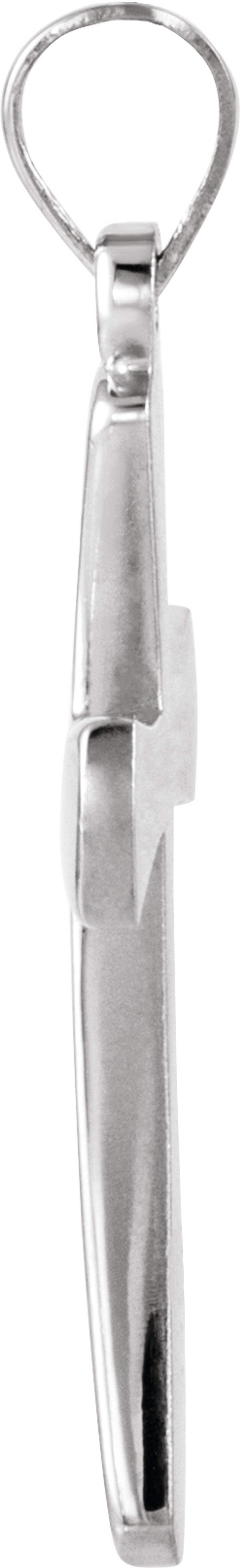14K White Gold .005 CT Natural Diamond Cross Pendant