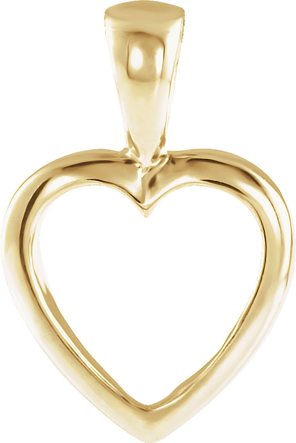 10K Yellow Gold 15x10 mm Open Heart Pendant