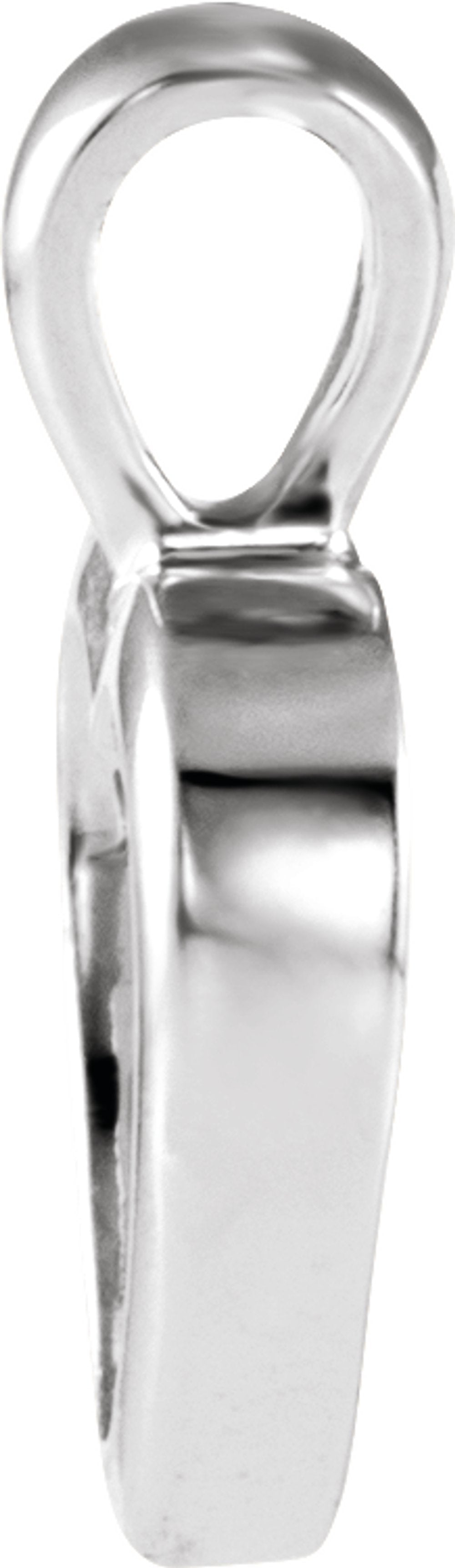 10K White Gold 15x10 mm Open Heart Pendant