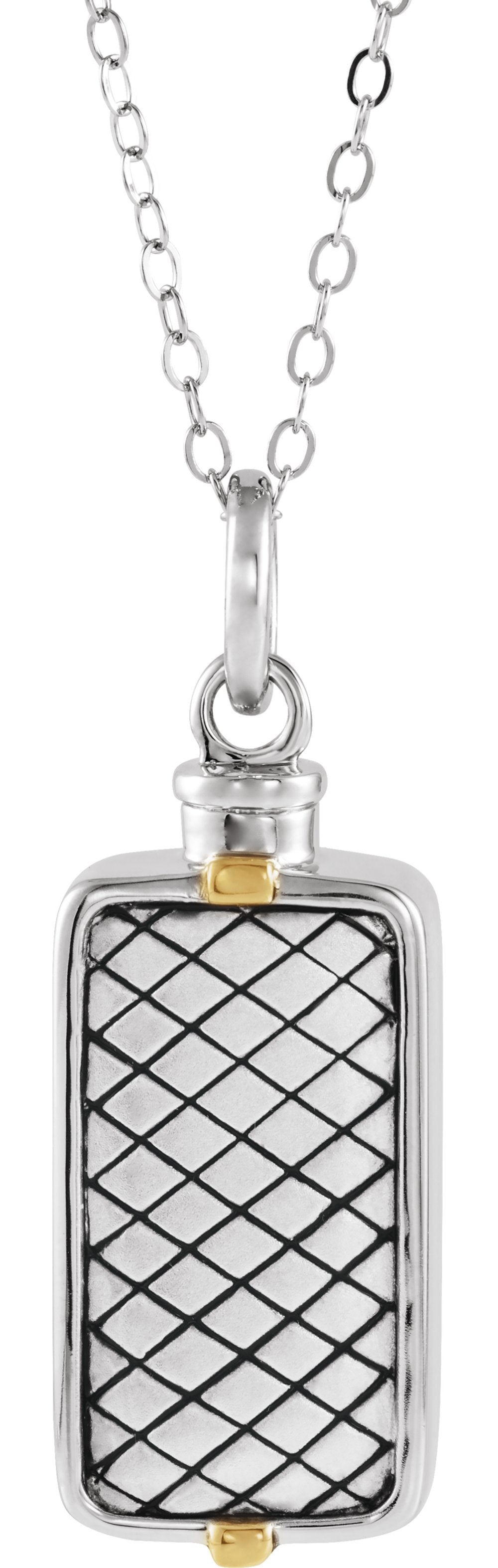 Sterling Silver Rectangle Ash Holder 18" Necklace