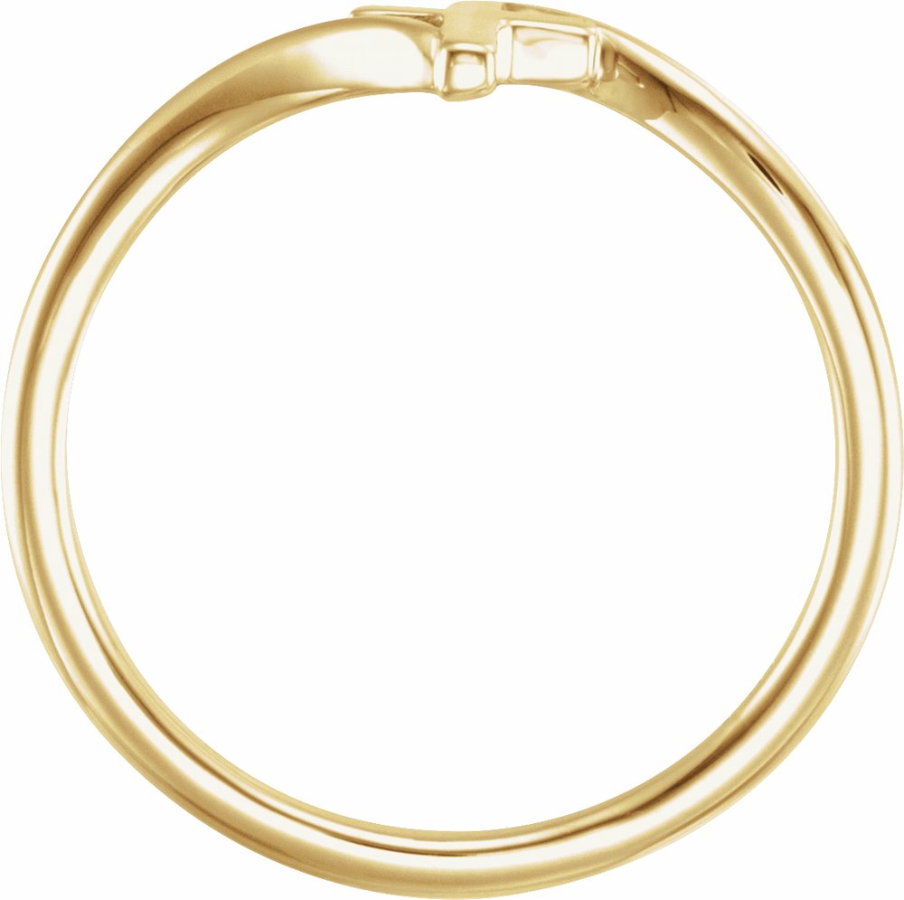 14K Yellow Cross Bypass Ring