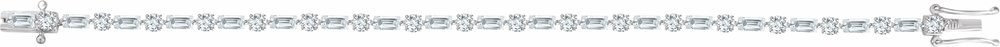 Sterling Silver imitation White Cubic Zirconia Line 7" Bracelet