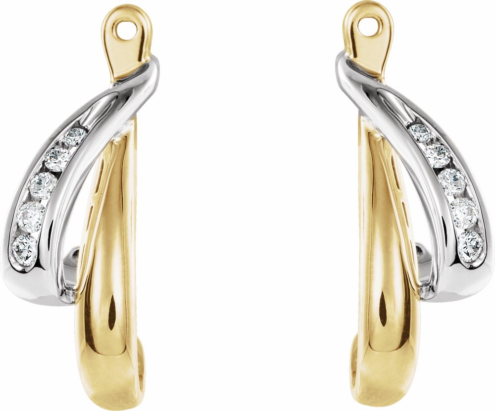 14K Yellow/White Gold 1/6 CTW Natural Diamond Earring Jackets