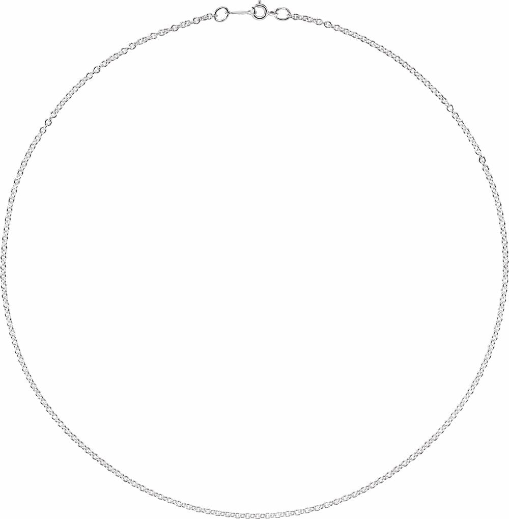 Rhodium-Plated Sterling Silver 2.1 mm Cable 18" Chain