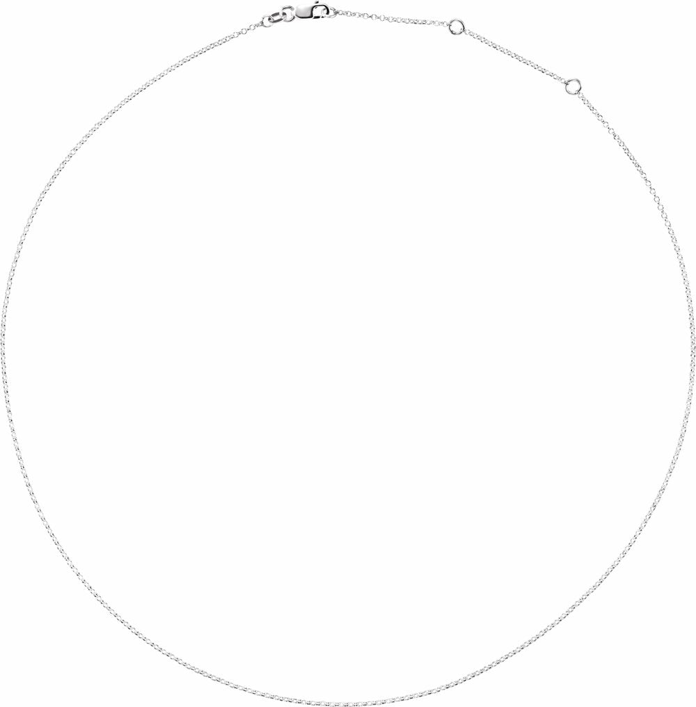 Sterling Silver 1.1 mm Adjustable Rolo 16-18" Chain